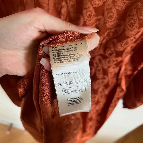 Scotch & Soda Orange 🍊 Satin Finish Dress - Robe fini satin de scotch & soda - Picture 8 of 12